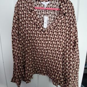 Buttoned dress blouse from Addition Elle, NWT